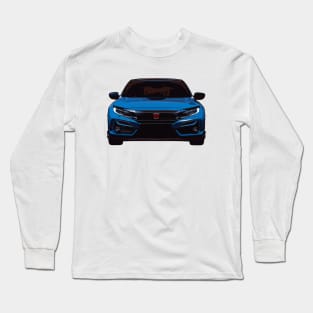 Blue Civic Type R Illustration Long Sleeve T-Shirt